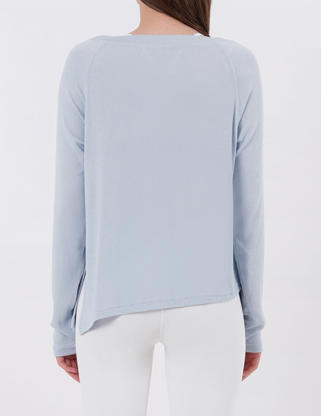 Wide Neck Slit Long Sleeve